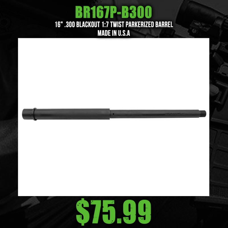 16" .300 Blackout 1:7 Twist Parkerized Barrel | Made in U.S.A.
