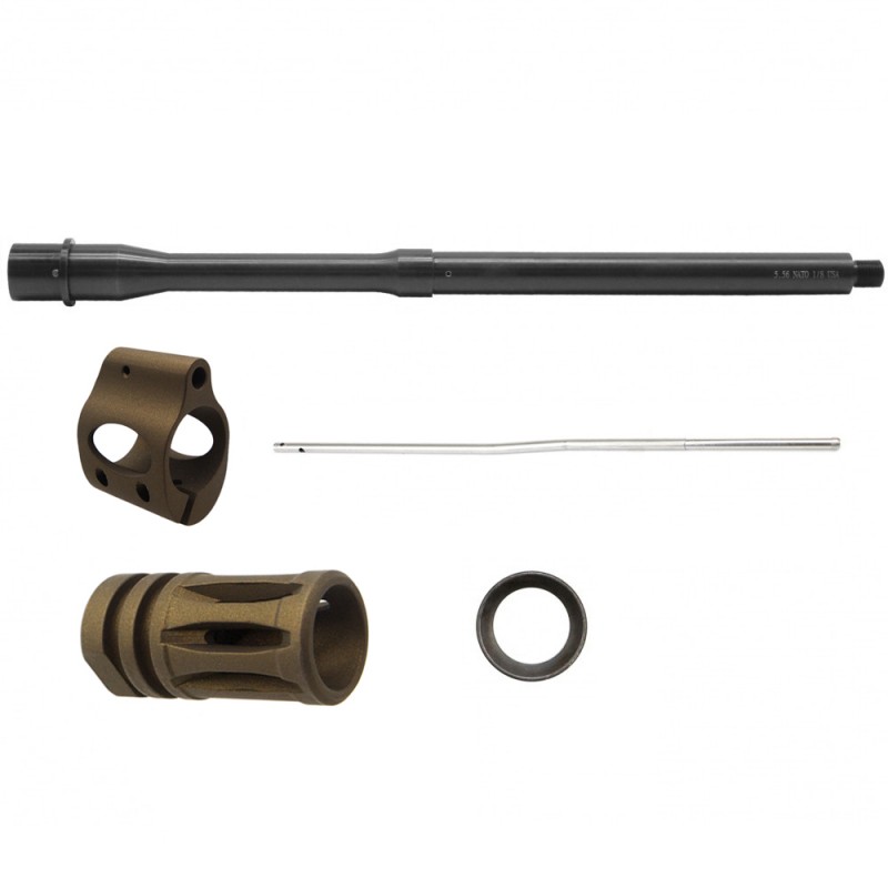 CERAKOTE COLOR OPTION| AR-15 Nitride Barrel, Cerakote Muzzle Brake, Cerakote Gas Block and Gas Tube Bundle