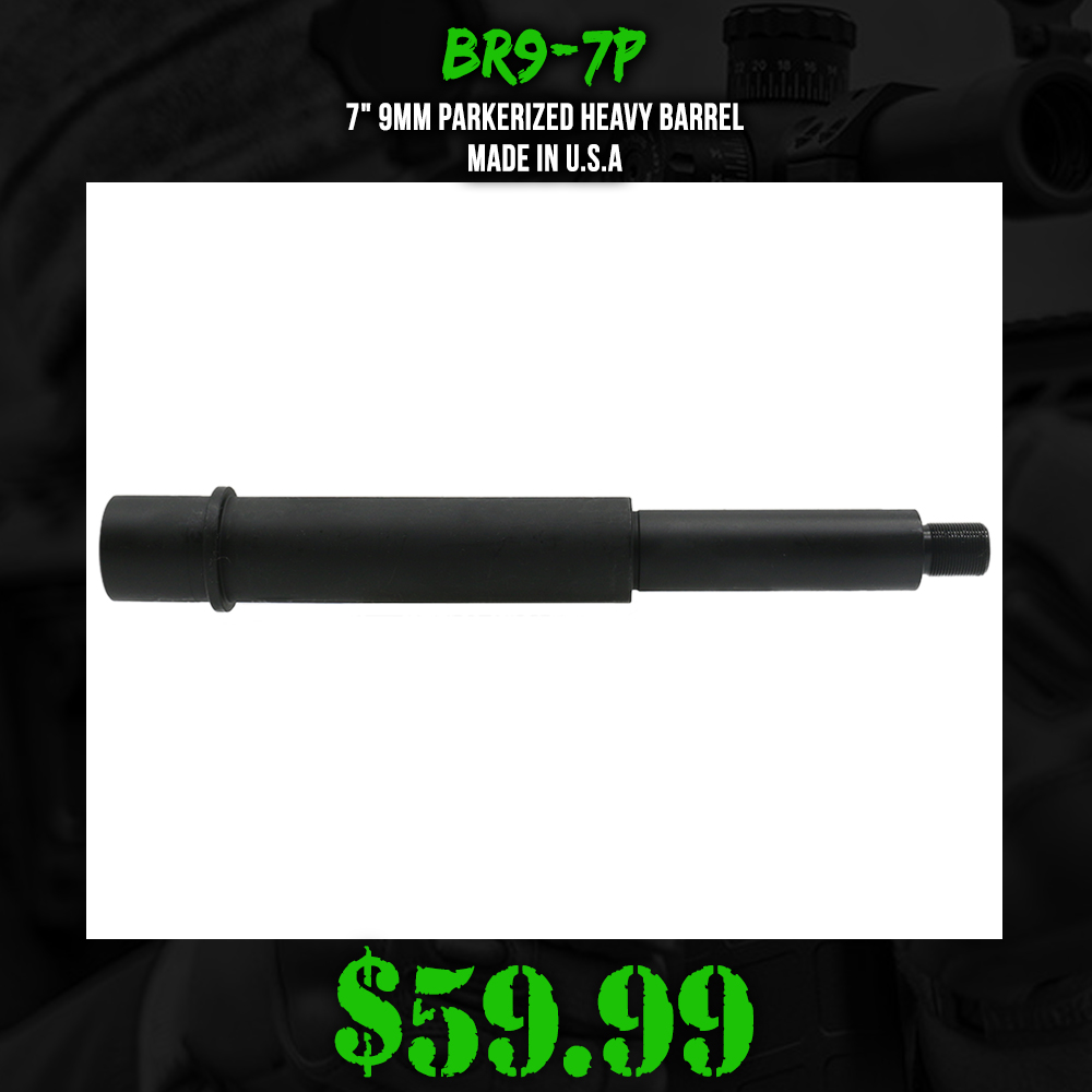 7" 9mm Parkerized Heavy Barrel | Made in U.S.A