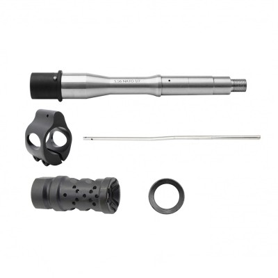 AR-15 Stainless Steel Barrel, Black Muzzle Brake, Black Gas Block and Gas Tube Bundle 4