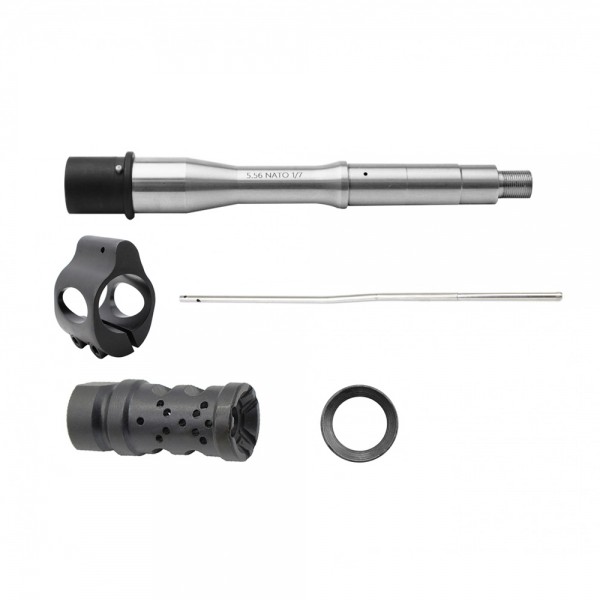 AR-15 Stainless Steel Barrel, Black Muzzle Brake, Black Gas Block and Gas Tube Bundle 4 AR-15 Stainless Steel Barrel, Black Muzzle Brake, Black Gas Block and Gas Tube Bundle 4