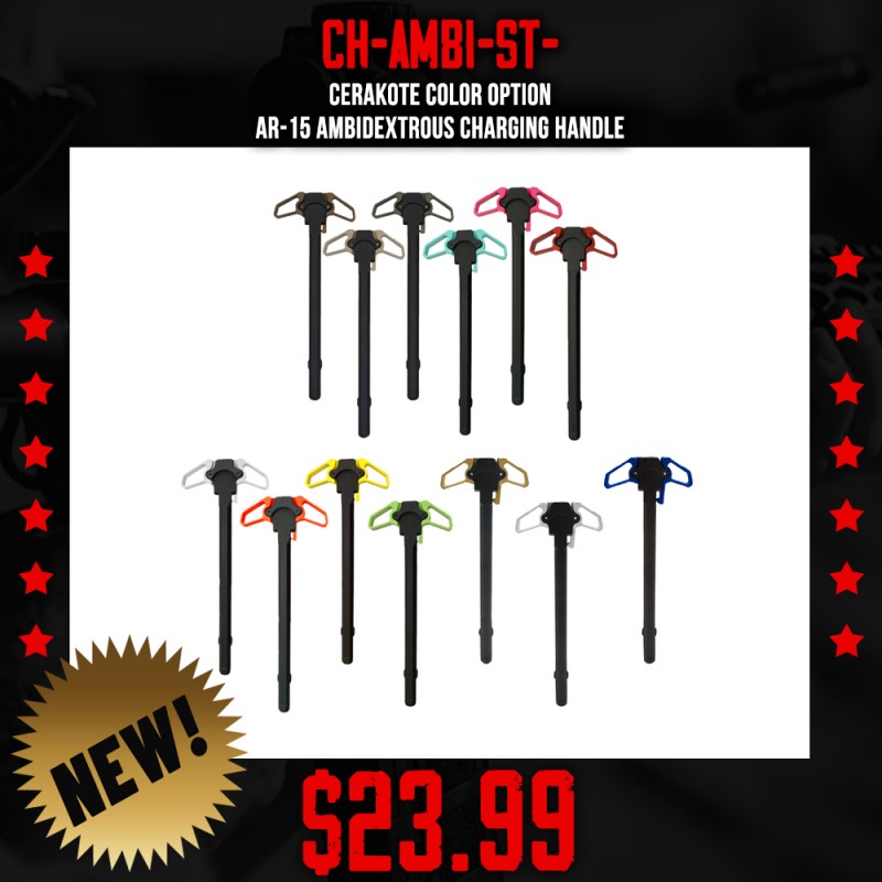 CERAKOTE COLOR OPTION| AR-15 Ambidextrous Charging Handle CERAKOTE COLOR OPTION| AR-15 Ambidextrous Charging Handle