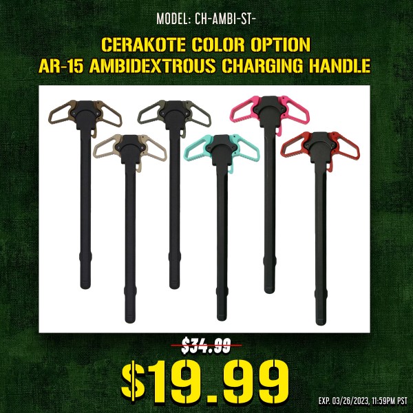 CERAKOTE COLOR OPTION| AR-15 Ambidextrous Charging Handle