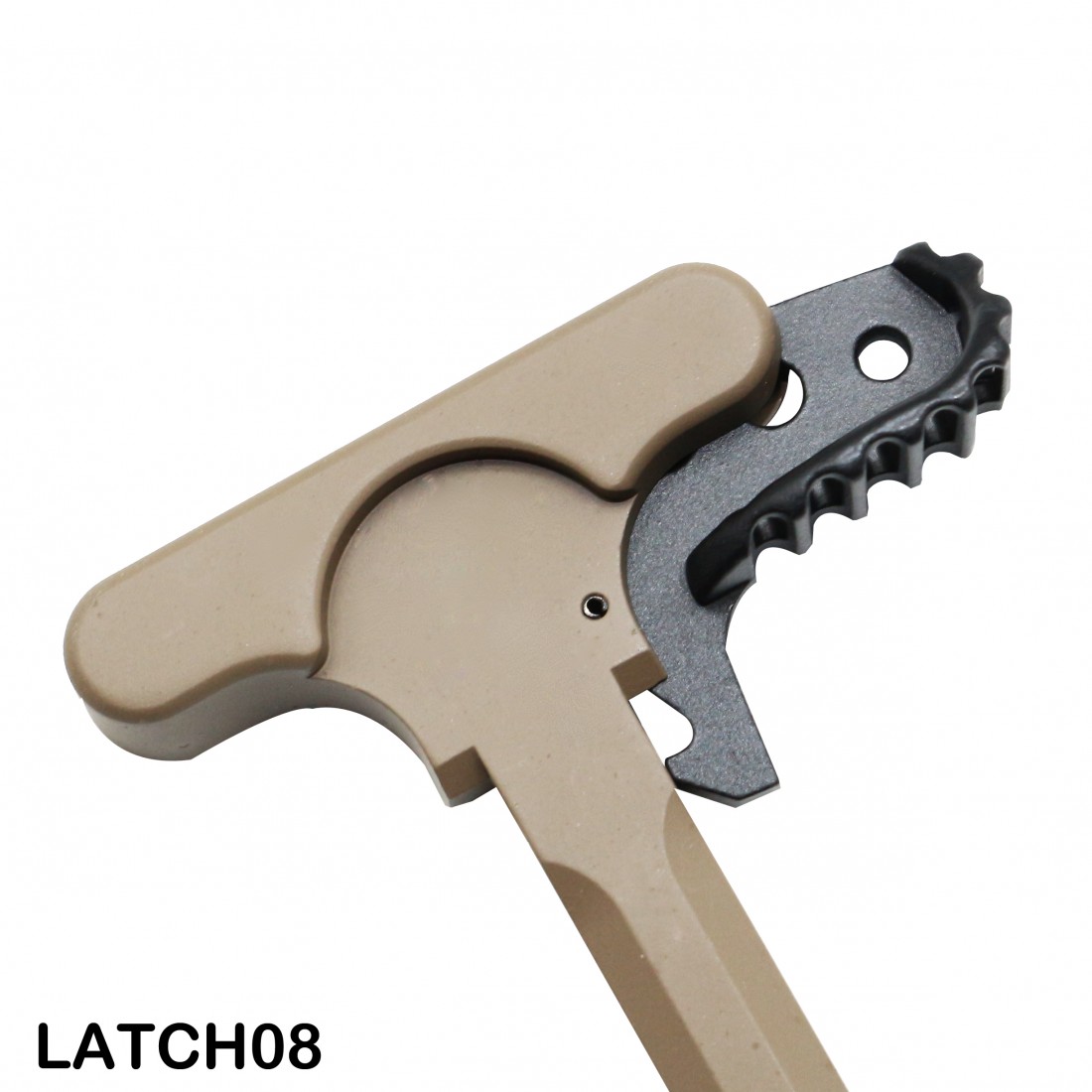 Cerakote FDE AR-10 Charging Handle With Latch Options.