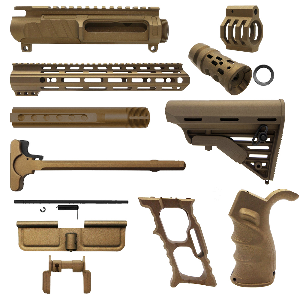 CERAKOTE BURNT BRONZE | AR-15 CHASSIS BUNDLE CERAKOTE BURNT BRONZE | AR-15 CHASSIS BUNDLE