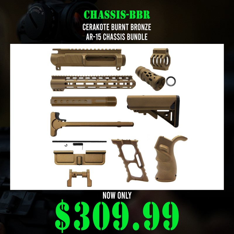 CERAKOTE BURNT BRONZE | AR-15 CHASSIS BUNDLE 