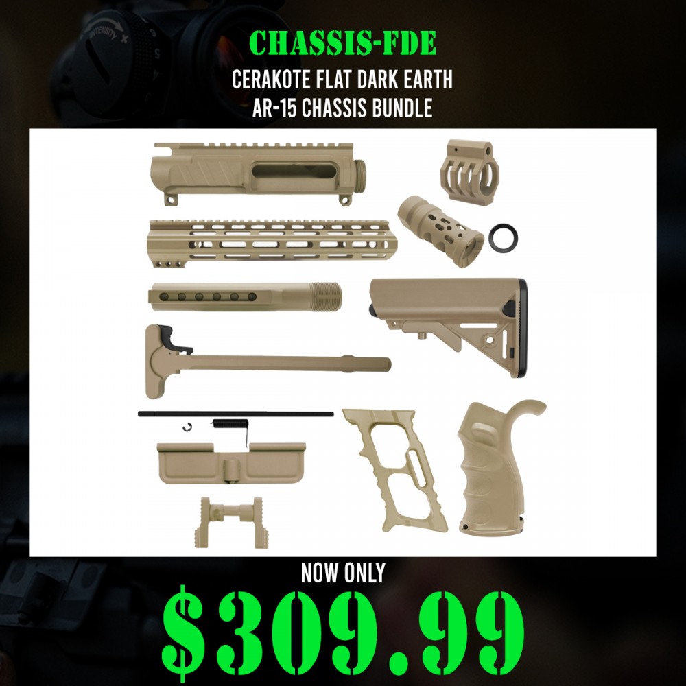 CERAKOTE FLAT DARK EARTH | AR-15 CHASSIS BUNDLE