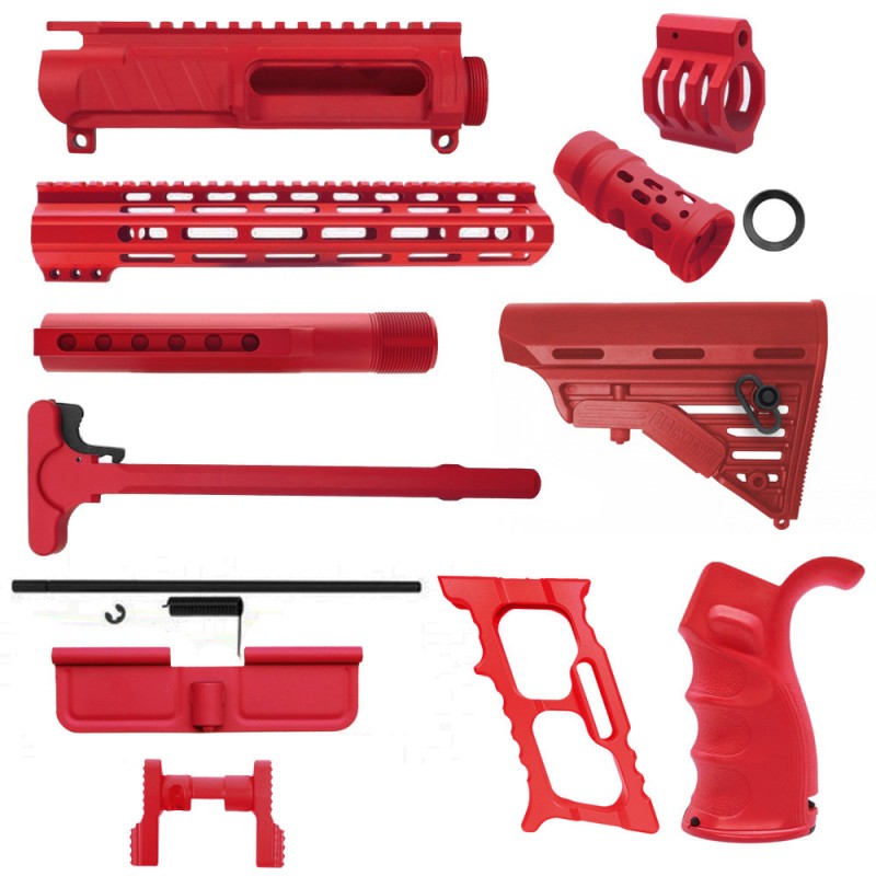 CERAKOTE RED | AR-15 CHASSIS BUNDLE CERAKOTE RED | AR-15 CHASSIS BUNDLE