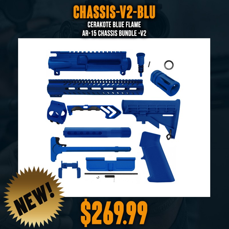 CERAKOTE BLUE FLAME | AR-15 CHASSIS BUNDLE -V2 CERAKOTE BLUE FLAME | AR-15 CHASSIS BUNDLE -V2