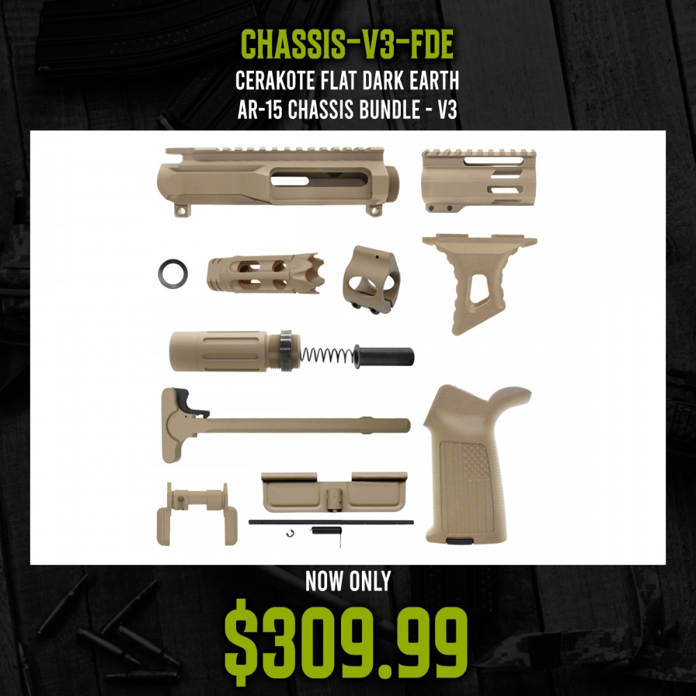 CERAKOTE FLAT DARK EARTH | AR-15 CHASSIS BUNDLE -V3