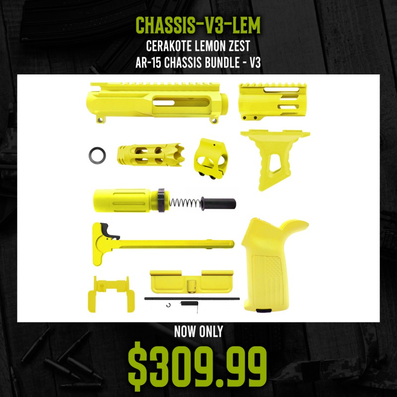 CERAKOTE LEMON ZEST | AR-15 CHASSIS BUNDLE -V3