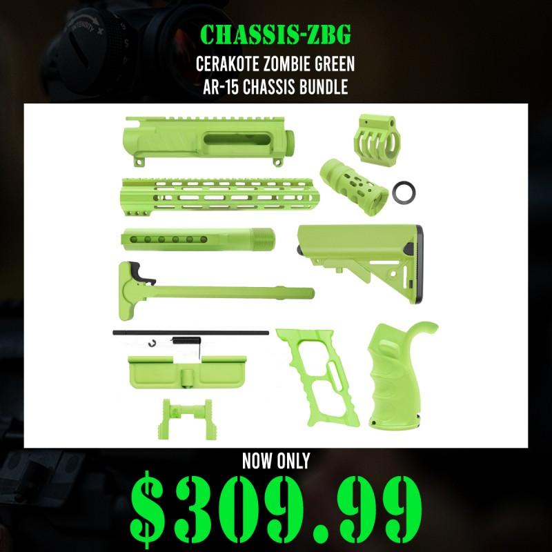 CERAKOTE ZOMBIE GREEN | AR-15 CHASSIS BUNDLE