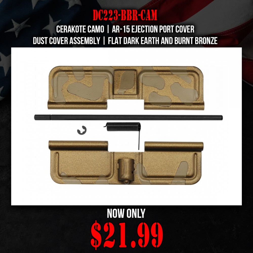 CERAKOTE CAMO| AR-15 Ejection Port Cover | Dust Cover Assembly| Flat Dark Earth and Burnt Bronze