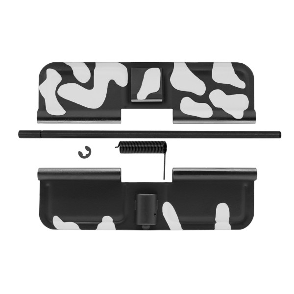 CERAKOTE CAMO WHI | AR-15 Ejection Port Cover | Dust Cover Assembly - Base BLK - Pattern - WHI