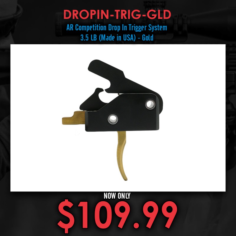 AR Competition Drop In Trigger System - 3.5 LB (Made in USA)- Gold