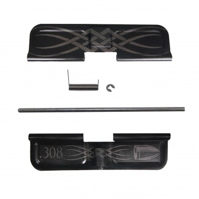 AR-10 / LR-308 Ejection Port Cover | Dust Cover Assembly - Tribal Engraving