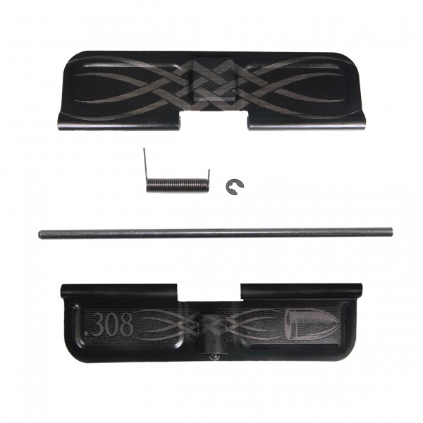 AR-10 / LR-308 Ejection Port Cover | Dust Cover Assembly - Tribal Engraving