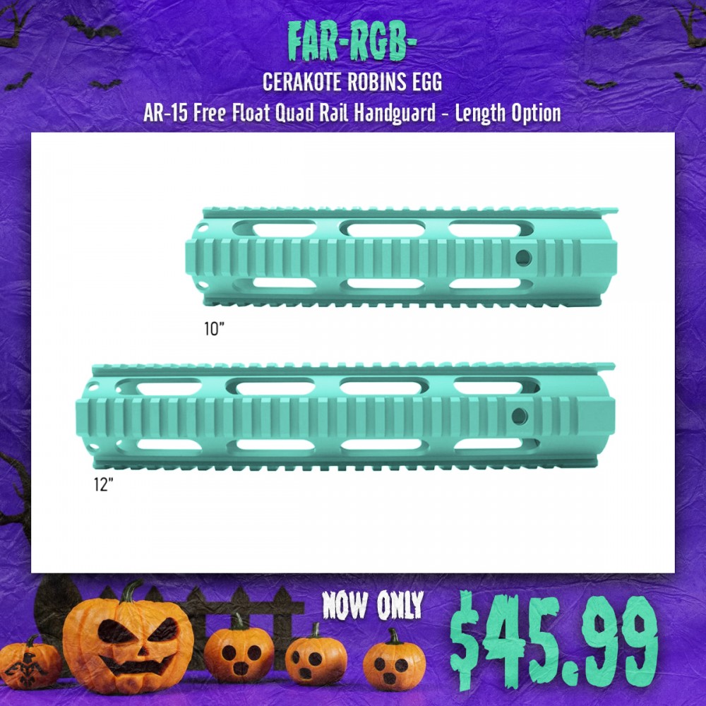 CERAKOTE ROBINS EGG| AR-15 Free Float Quad Rail Handguard -Length Option