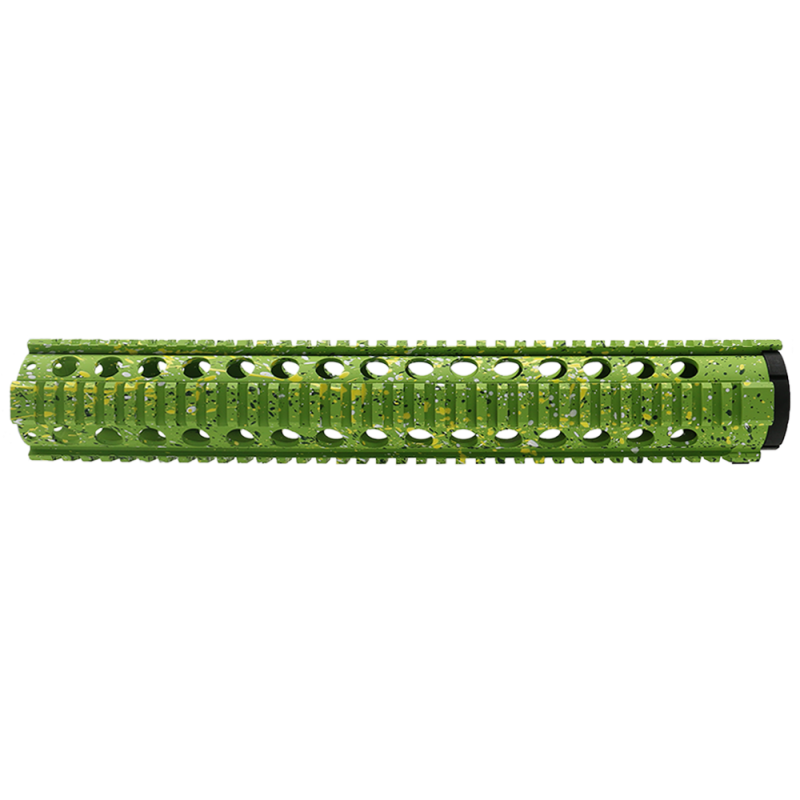 Cerakote Splatter| AR-15 15'' Extended Length One Piece Free Float Handguard - Base Zombie Green - Pattern - Highland Green - Bright White - Lemon Zest Cerakote Splatter| AR-15 15'' Extended Length One Piece Free Float Handguard - Base Zombie Green - Pattern - Highland Green - Bright White - Lemon Zest