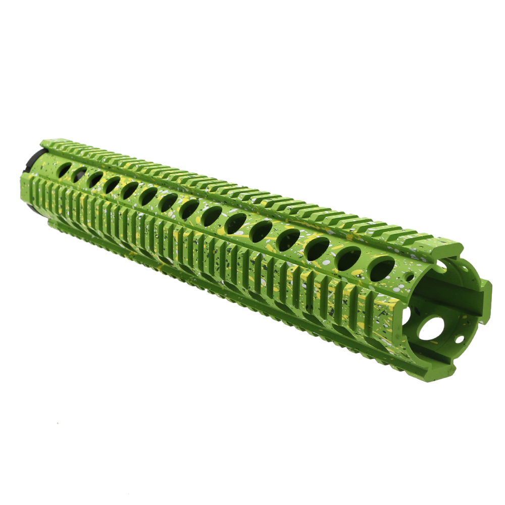 Cerakote Splatter| AR-15 15'' Extended Length One Piece Free Float Handguard - Base Zombie Green - Pattern - Highland Green - Bright White - Lemon Zest Cerakote Splatter| AR-15 15'' Extended Length One Piece Free Float Handguard - Base Zombie Green - Pattern - Highland Green - Bright White - Lemon Zest