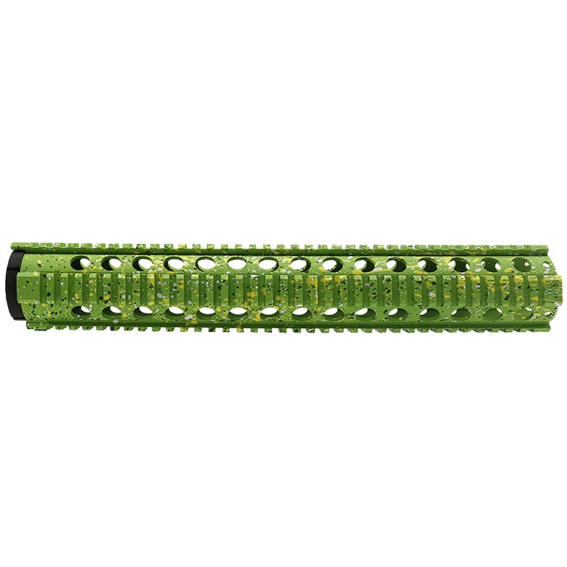 Cerakote Splatter| AR-15 15'' Extended Length One Piece Free Float Handguard - Base Zombie Green - Pattern - Highland Green - Bright White - Lemon Zest Cerakote Splatter| AR-15 15'' Extended Length One Piece Free Float Handguard - Base Zombie Green - Pattern - Highland Green - Bright White - Lemon Zest