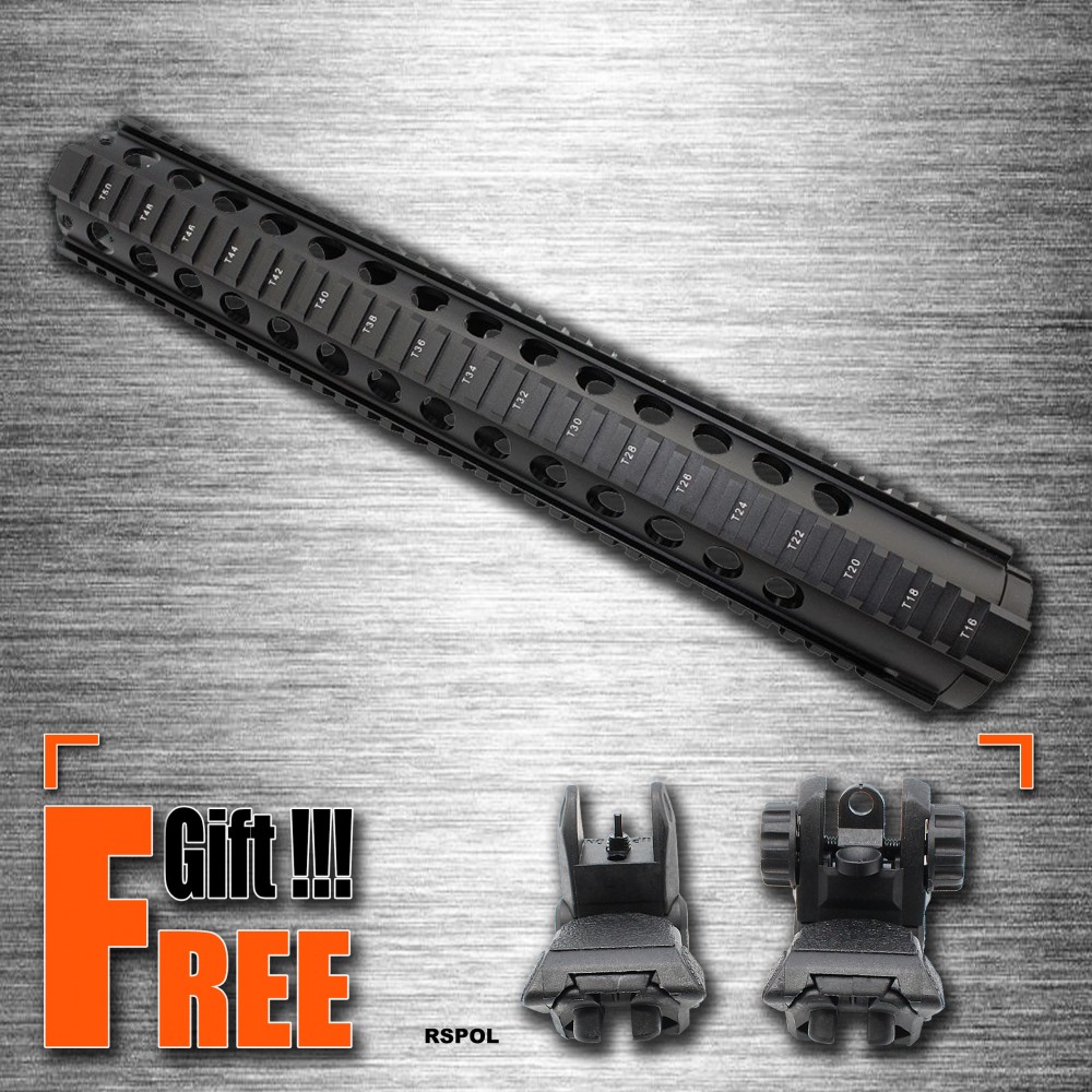 .223 5.56 12 Inch EXTENDED LENGTH ONE PIECE FREE FLOAT Quad Rail Mount 