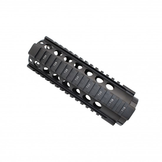 T-Series Free Float 7" Quad Handguard W/Flip Up Sights T-Series Free Float 7" Quad Handguard W/Flip Up Sights