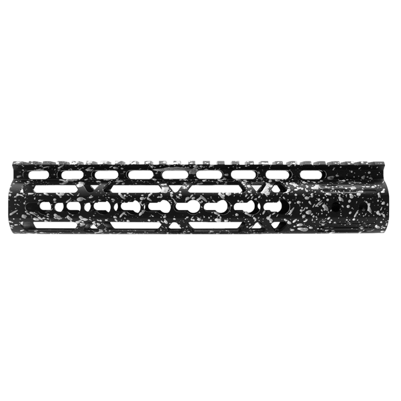 Cerakote Splatter | AR-15 10'' Light Weight Keymod Handguard - Base Black - Pattern - Glacier Silver - W/ Steel Barrel Nut Cerakote Splatter | AR-15 10'' Light Weight Keymod Handguard - Base Black - Pattern - Glacier Silver - W/ Steel Barrel Nut