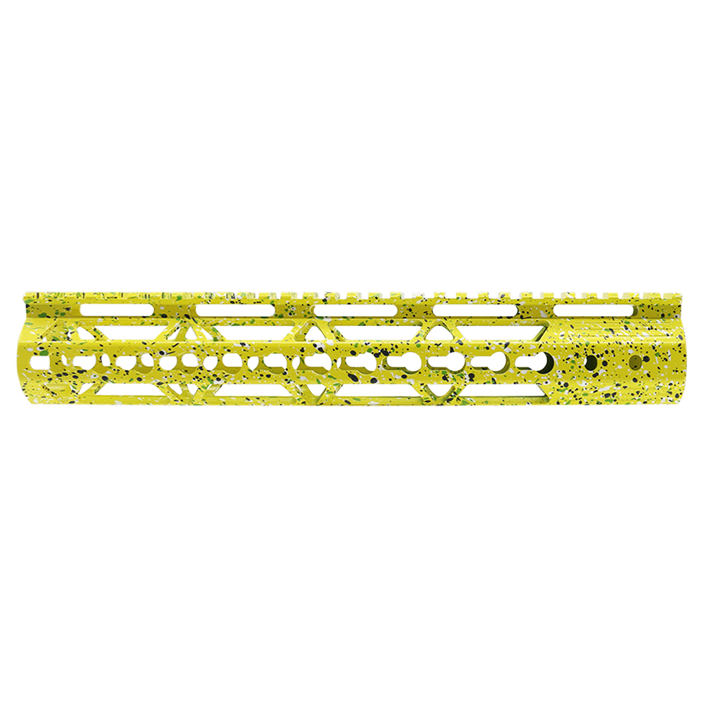 Cerakote Splatter| AR-15 12'' Ultra Slim Keymod Handguards V2 - Base Lemon Zest - Pattern - Sniper Gray - Bright White - Zombie Green - W/ Steel Barrel Nut Cerakote Splatter| AR-15 12'' Ultra Slim Keymod Handguards V2 - Base Lemon Zest - Pattern - Sniper Gray - Bright White - Zombie Green - W/ Steel Barrel Nut