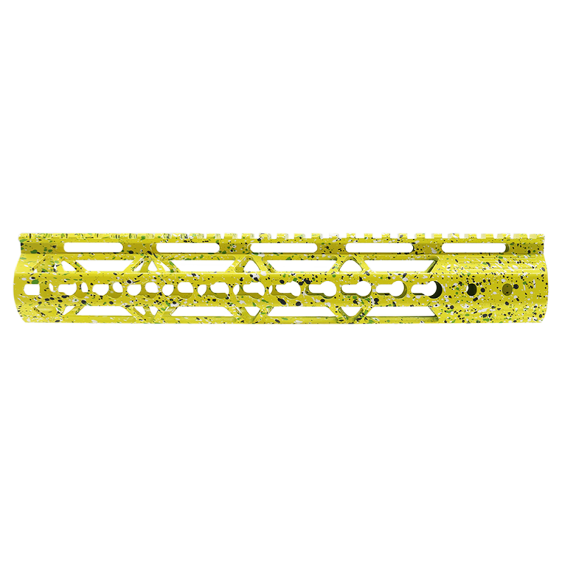 Cerakote Splatter| AR-15 12'' Ultra Slim Keymod Handguards V2 - Base Lemon Zest - Pattern - Sniper Gray - Bright White - Zombie Green - W/ Steel Barrel Nut Cerakote Splatter| AR-15 12'' Ultra Slim Keymod Handguards V2 - Base Lemon Zest - Pattern - Sniper Gray - Bright White - Zombie Green - W/ Steel Barrel Nut