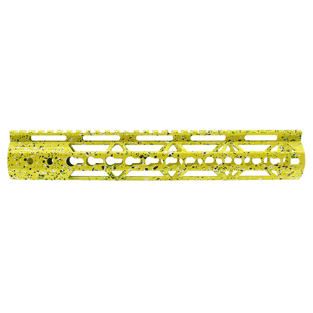 Cerakote Splatter| AR-15 12'' Ultra Slim Keymod Handguards V2 - Base Lemon Zest - Pattern - Sniper Gray - Bright White - Zombie Green - W/ Steel Barrel Nut Cerakote Splatter| AR-15 12'' Ultra Slim Keymod Handguards V2 - Base Lemon Zest - Pattern - Sniper Gray - Bright White - Zombie Green - W/ Steel Barrel Nut