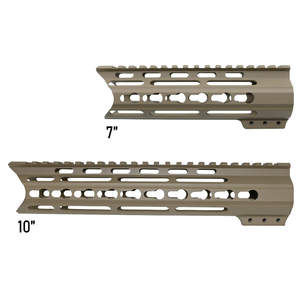 Cerakote FDE | AR-15 Angle Cut Clamp-on Keymod Handguard | Made In U.S.A.