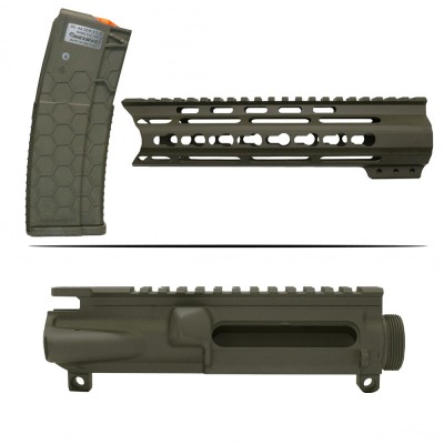 Cerakote OD-Green | AR-15 Mil-Spec Upper Receiver and Handguard W/ Hexmag |Made In U.S.A