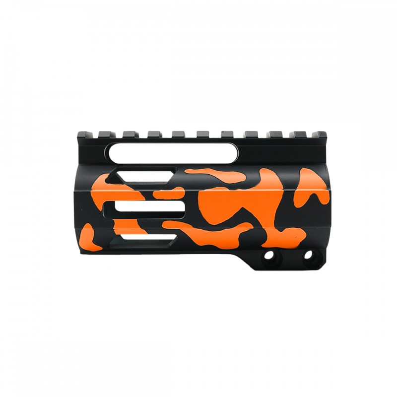 CERAKOTE CAMO| AR-15 4" M-Lok Super Slim Free Float Handguard W/ 2" & 3" M-Lok Rail Sections| Black and Hunter Orange