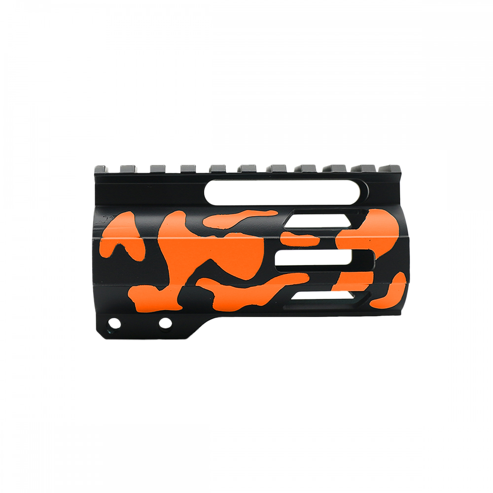 CERAKOTE CAMO| AR-15 4" M-Lok Super Slim Free Float Handguard W/ 2" & 3" M-Lok Rail Sections| Black and Hunter Orange