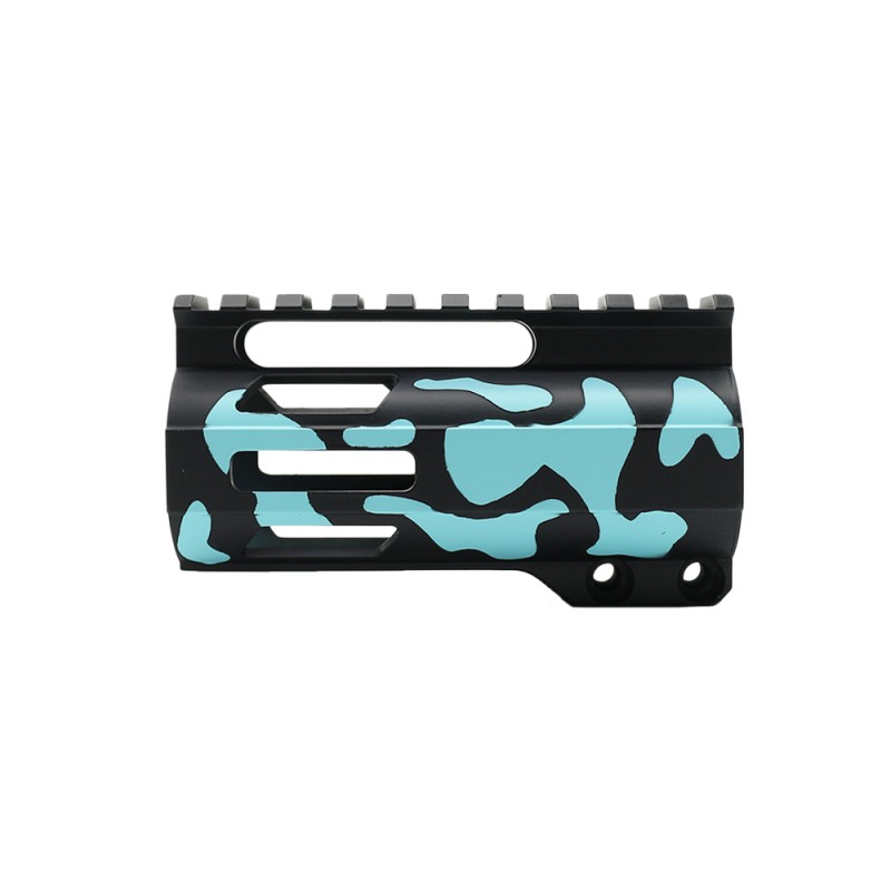 CERAKOTE CAMO| AR-15 4" M-Lok Super Slim Free Float Handguard W/ 2" & 3" M-Lok Rail Sections| Black and Robins Egg