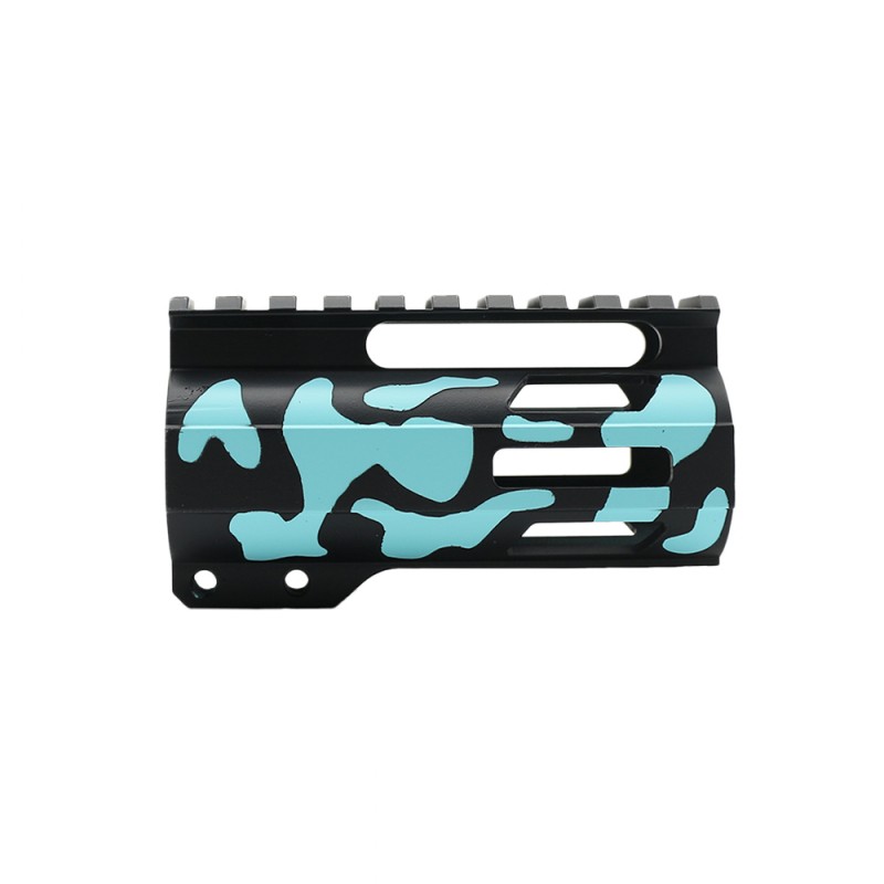 CERAKOTE CAMO| AR-15 4" M-Lok Super Slim Free Float Handguard W/ 2" & 3" M-Lok Rail Sections| Black and Robins Egg