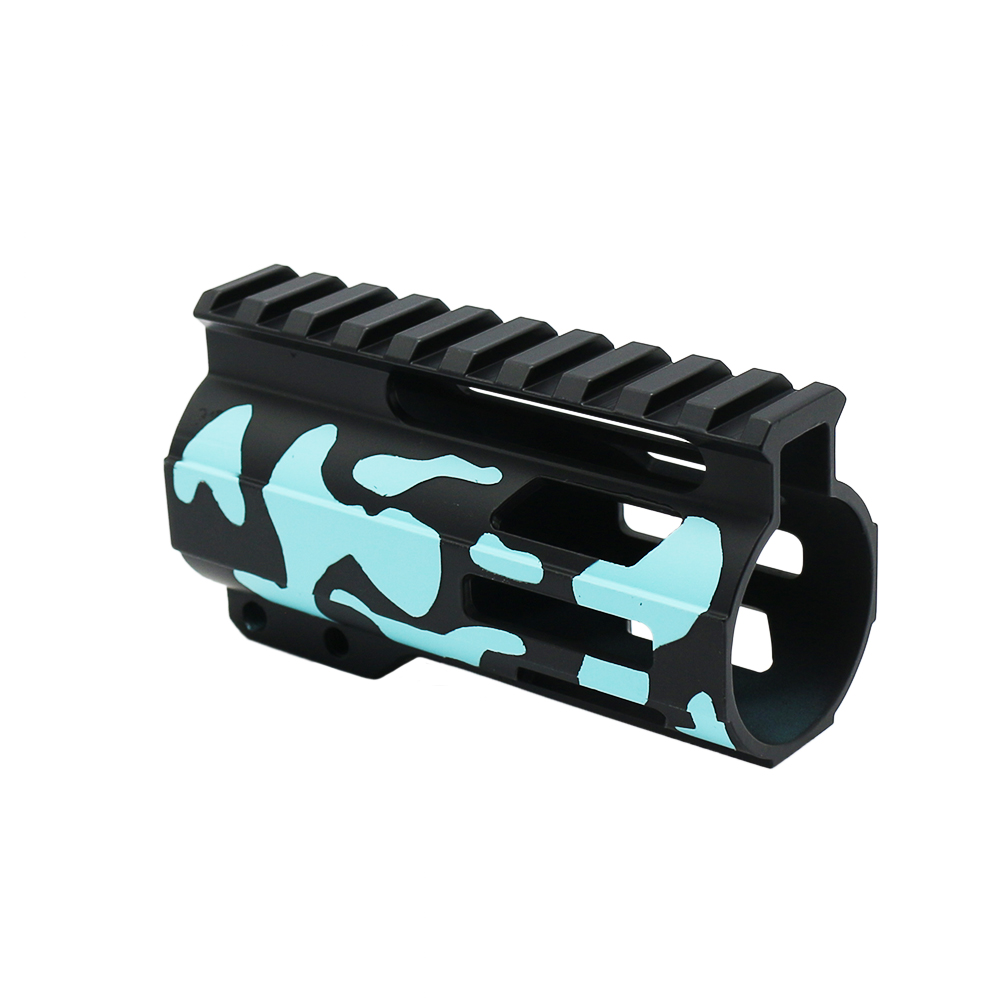 CERAKOTE CAMO| AR-15 4" M-Lok Super Slim Free Float Handguard W/ 2" & 3" M-Lok Rail Sections| Black and Robins Egg