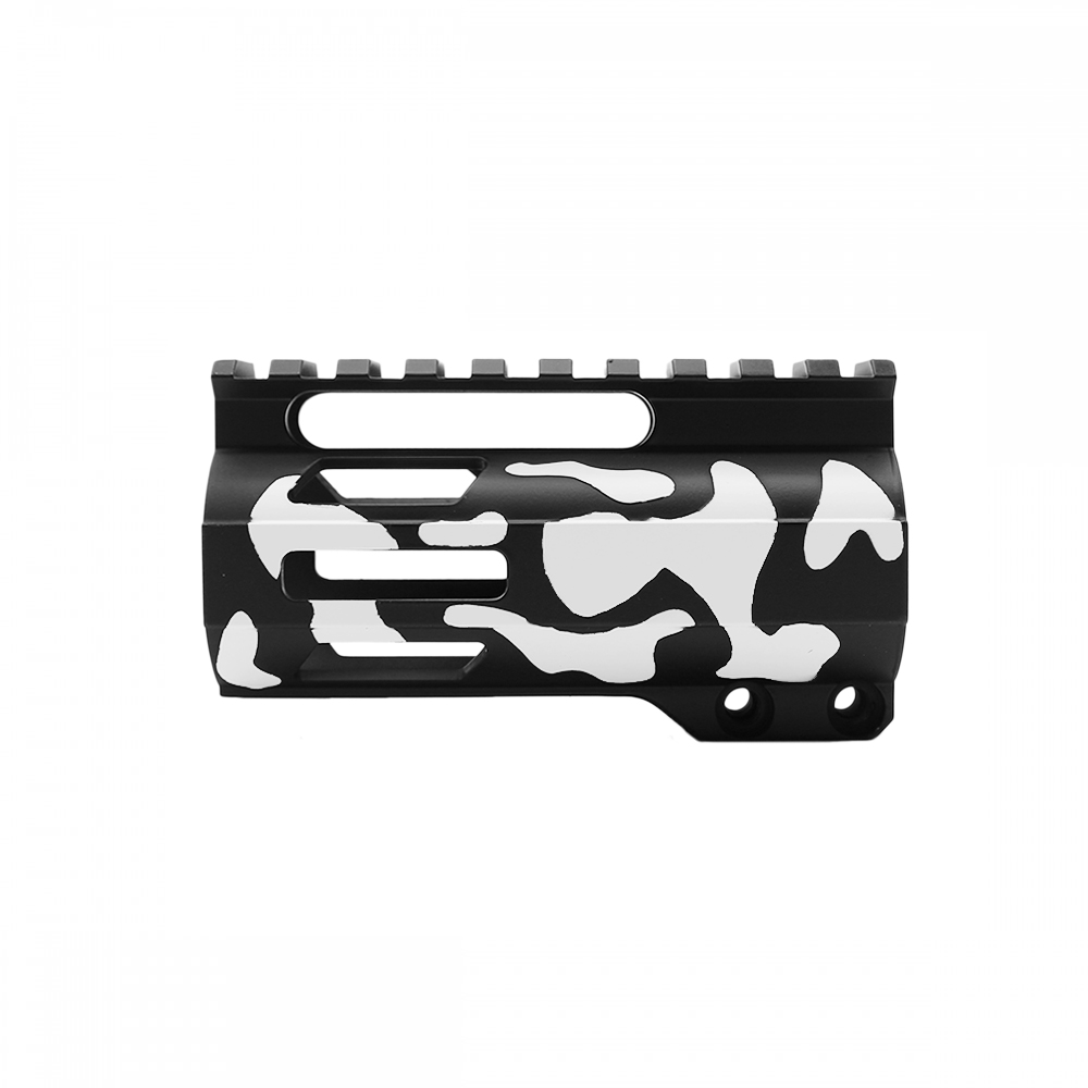 CERAKOTE CAMO| AR-15 4" M-Lok Super Slim Free Float Handguard W/ 2" & 3" M-Lok Rail Sections| Black and Bright White