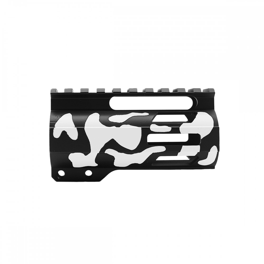 CERAKOTE CAMO| AR-15 4" M-Lok Super Slim Free Float Handguard W/ 2" & 3" M-Lok Rail Sections| Black and Bright White