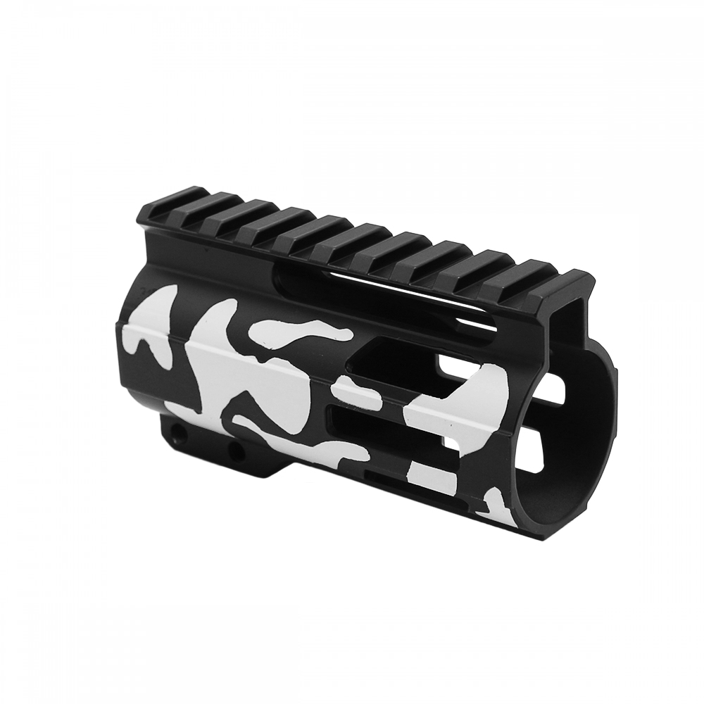 CERAKOTE CAMO| AR-15 4" M-Lok Super Slim Free Float Handguard W/ 2" & 3" M-Lok Rail Sections| Black and Bright White