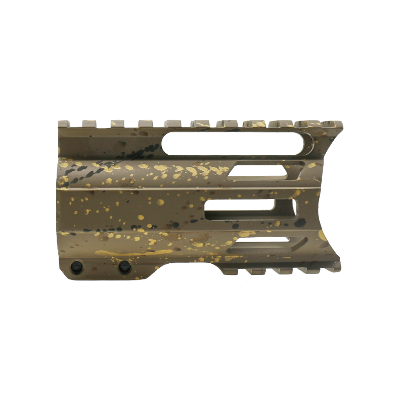 Cerakote Splatter| AR-15 4'' Combat Modular M-Lok Handguard "C" Cut -BASE FDE- PATTERN-BBR-ODG-GOLD Cerakote Splatter| AR-15 4'' Combat Modular M-Lok Handguard "C" Cut -BASE FDE- PATTERN-BBR-ODG-GOLD