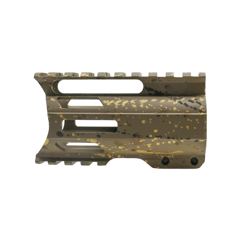 Cerakote Splatter| AR-15 4'' Combat Modular M-Lok Handguard "C" Cut -BASE FDE- PATTERN-BBR-ODG-GOLD Cerakote Splatter| AR-15 4'' Combat Modular M-Lok Handguard "C" Cut -BASE FDE- PATTERN-BBR-ODG-GOLD