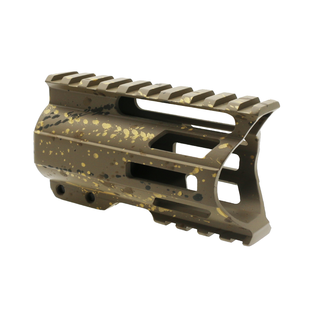 Cerakote Splatter| AR-15 4'' Combat Modular M-Lok Handguard "C" Cut -BASE FDE- PATTERN-BBR-ODG-GOLD Cerakote Splatter| AR-15 4'' Combat Modular M-Lok Handguard "C" Cut -BASE FDE- PATTERN-BBR-ODG-GOLD