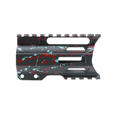 CERAKOTE SPLATTER SGY | AR-15 4'' Combat Modular M-Lok Handguard "C" Cut - Base SGY - Pattern - RED.PNK.RGB