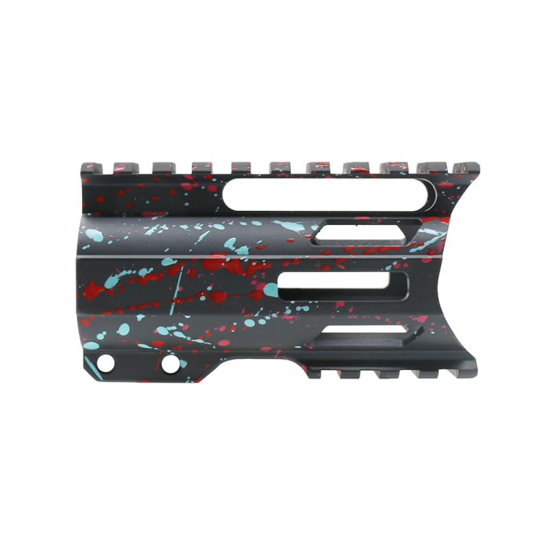 Cerakote Splatter| AR-15 4'' Combat Modular M-Lok Handguard "C" Cut -Base Sniper Gray- Pattern- Red- Pink- Robins Egg Cerakote Splatter| AR-15 4'' Combat Modular M-Lok Handguard "C" Cut -Base Sniper Gray- Pattern- Red- Pink- Robins Egg