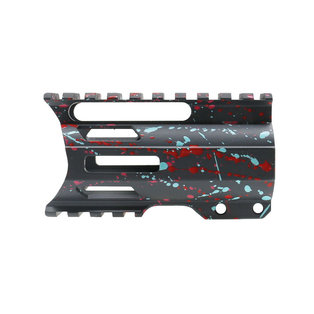 Cerakote Splatter| AR-15 4'' Combat Modular M-Lok Handguard "C" Cut -Base Sniper Gray- Pattern- Red- Pink- Robins Egg Cerakote Splatter| AR-15 4'' Combat Modular M-Lok Handguard "C" Cut -Base Sniper Gray- Pattern- Red- Pink- Robins Egg