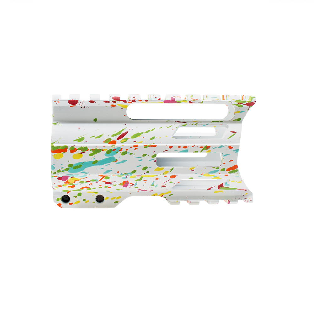 Cerakote Splatter| AR-15 4'' Combat Modular M-Lok Handguard "C" Cut -BASE BRIGHT WHITE- PATTERN- RGB-RED-PNK-ORG-LEM-ZBG Cerakote Splatter| AR-15 4'' Combat Modular M-Lok Handguard "C" Cut -BASE BRIGHT WHITE- PATTERN- RGB-RED-PNK-ORG-LEM-ZBG