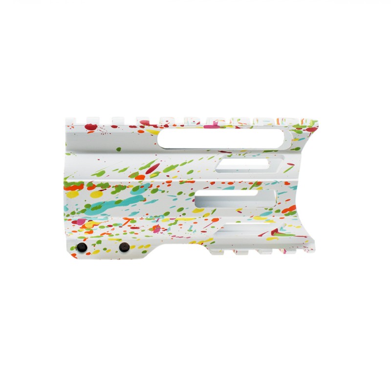 Cerakote Splatter| AR-15 4'' Combat Modular M-Lok Handguard "C" Cut -BASE BRIGHT WHITE- PATTERN- RGB-RED-PNK-ORG-LEM-ZBG Cerakote Splatter| AR-15 4'' Combat Modular M-Lok Handguard "C" Cut -BASE BRIGHT WHITE- PATTERN- RGB-RED-PNK-ORG-LEM-ZBG
