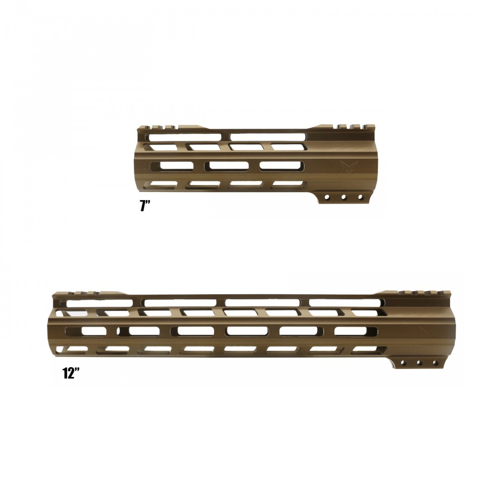 CERAKOTE BURNT BRONZE| AR-15 M-Lok Handguard Super Slim Free Float - CERAKOTE BURNT BRONZE| AR-15 M-Lok Handguard Super Slim Free Float -